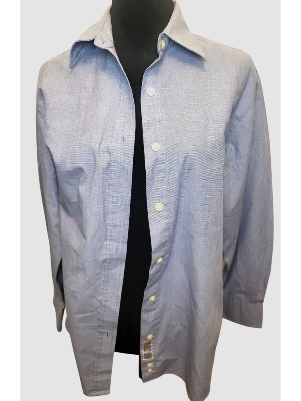 Bill Blass Premium Wrinkle Free Blue  Button Up M Preppy Old Money Academia